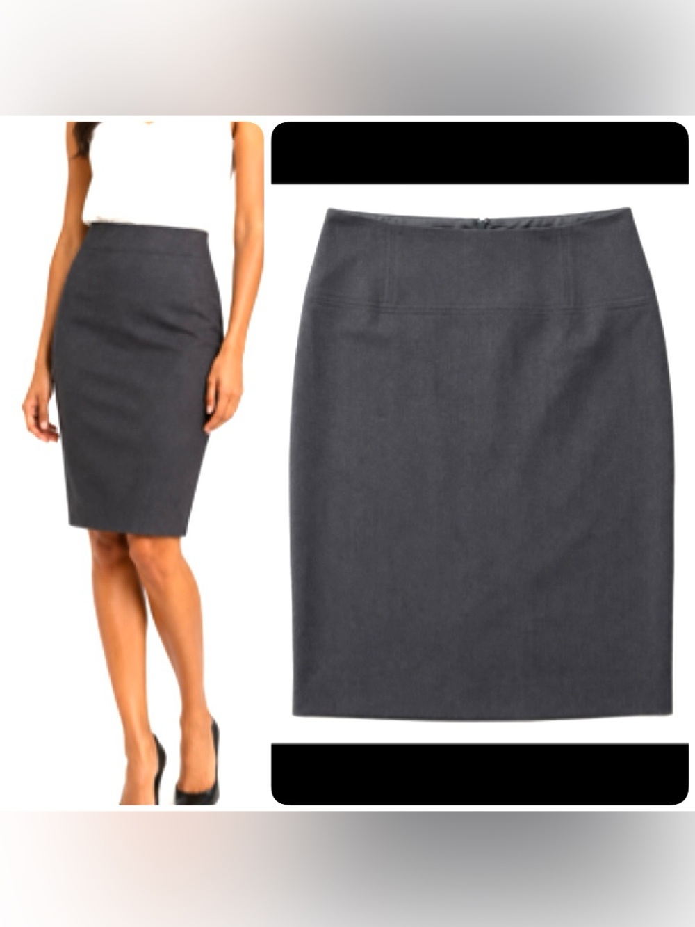 Apt. 9 Chic Tailored Charcoal Gray Pencil Skirt